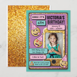 Inbjudan för text för telefon för Emoji