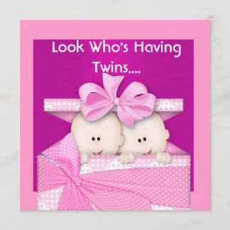 INBJUDAN FÖR TWILLINGARFLICKABABY SHOWER