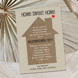 Inbjudan för uppvärmningspartiet Burlap House