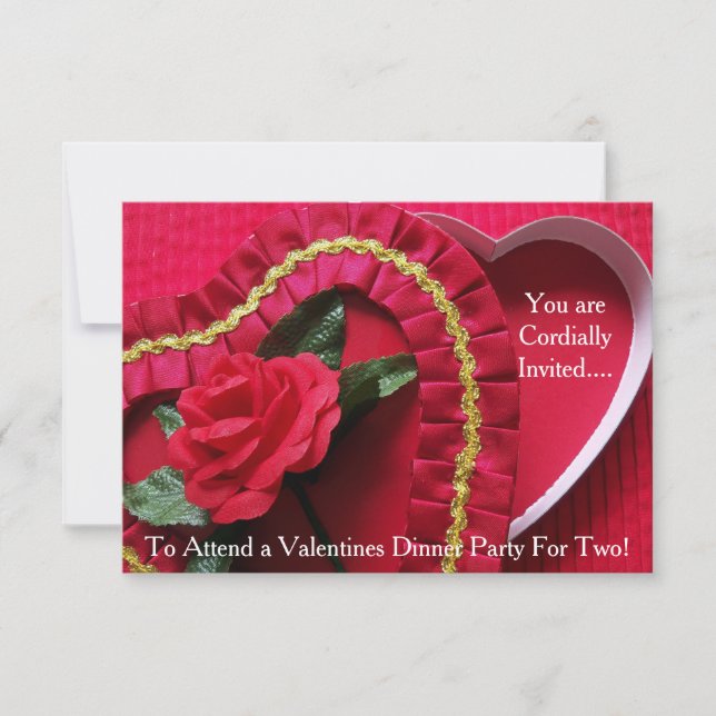 Inbjudan för valentinesmiddagparty för två eller (Framsida)