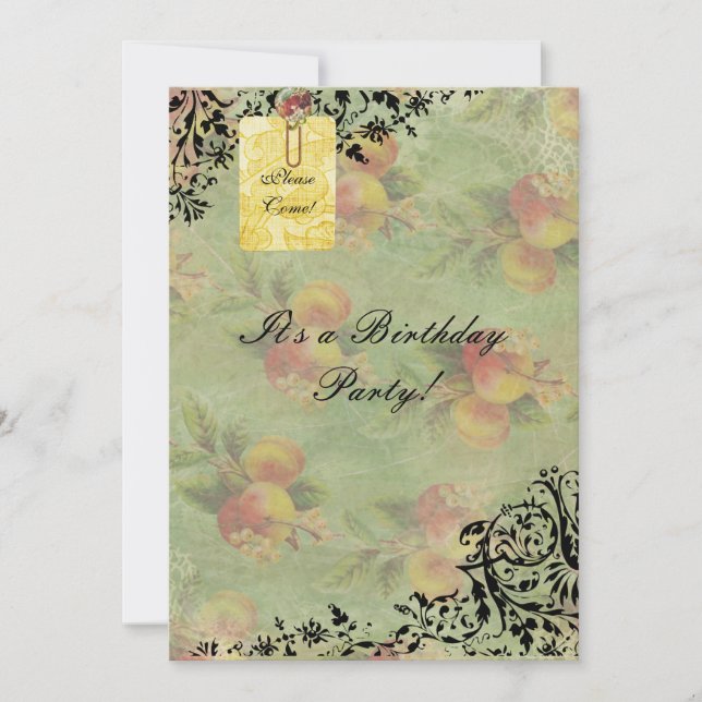 Inbjudan för Victorianpersikafödelsedag (Framsida)