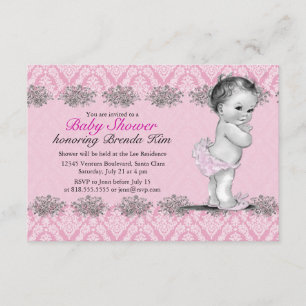 Inbjudan för vintagebaby showerrosor