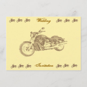 Inbjudan för vintagebikerbröllop
