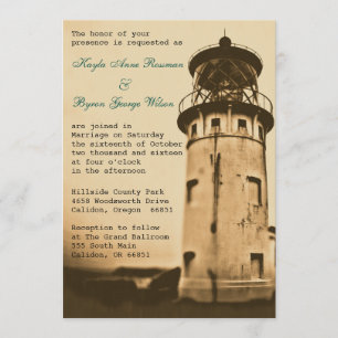 Inbjudan för vintagefyrbröllop