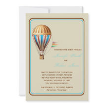 Inbjudan för vintageluftballongbröllop