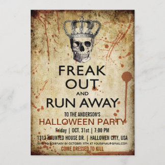 Inbjudan för vintageskalle- och kronahalloween