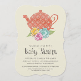 Inbjudan för vintagetekannababy shower