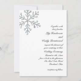 Inbjudan för vinterSnowflakebröllop