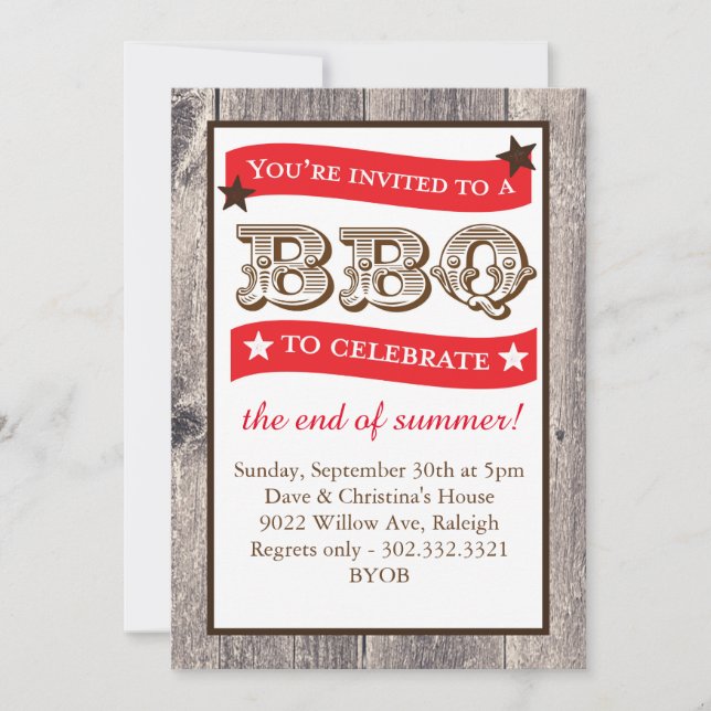 Inbjudan för WoodgrainträdgårdBBQ (Framsida)
