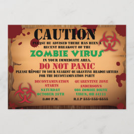 Inbjudan för Zombievirushalloween fest