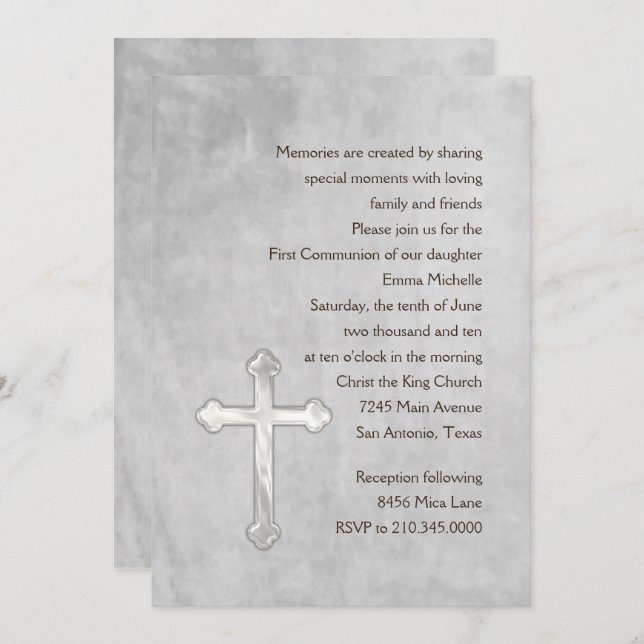 Inbjudan Första Kommunion Akvarell (Fram/baksida)