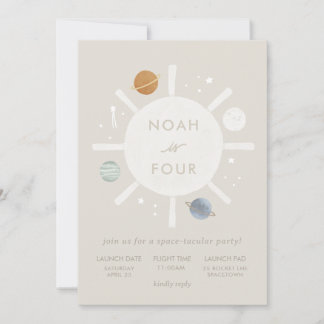 Inbjudan "Första Resa" Sol Space Barns födelsedag