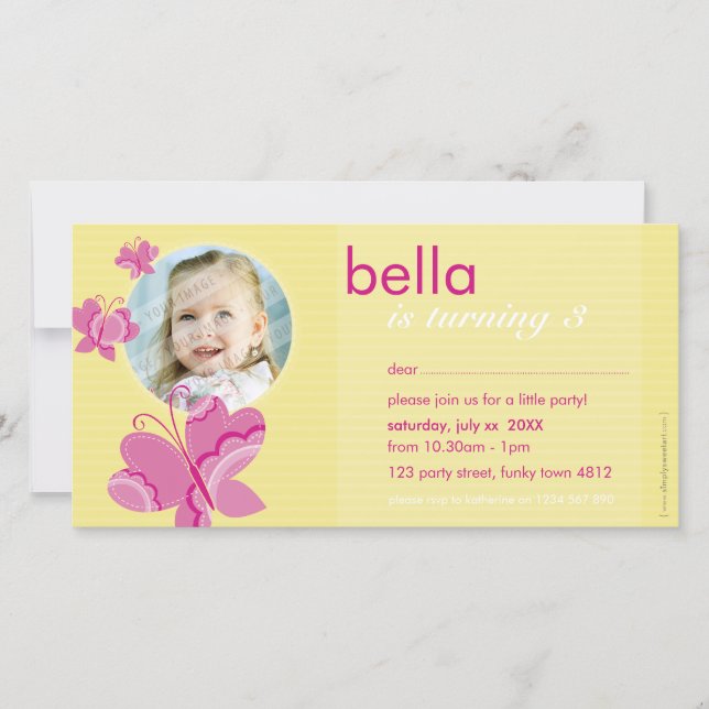 INBJUDAN-FOTOCARD: flutterbybutterfly 2 (Framsida)