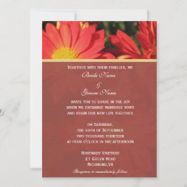 Inbjudan från bruden och brudgummen. Daisy blommor