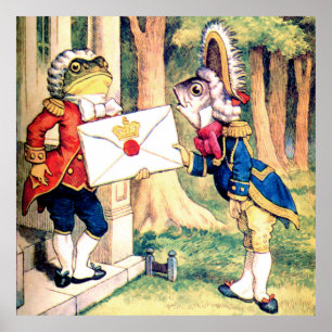 Inbjudan från drottningen av Hearts i Wonderland Poster