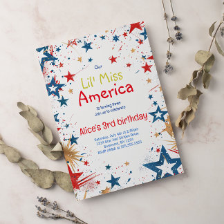 Inbjudan från juli 4e födelsedagen 4 juli Party