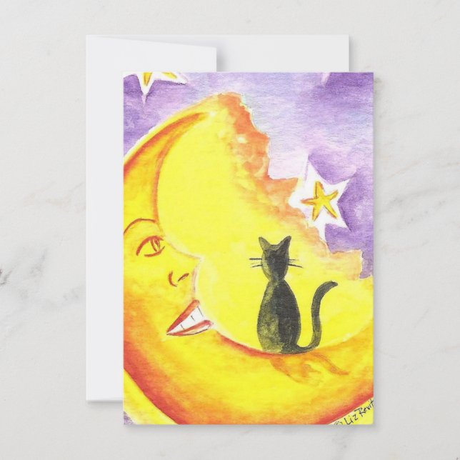 Inbjudan från Liz Revit till måne och Cat Hallowee (Framsida)