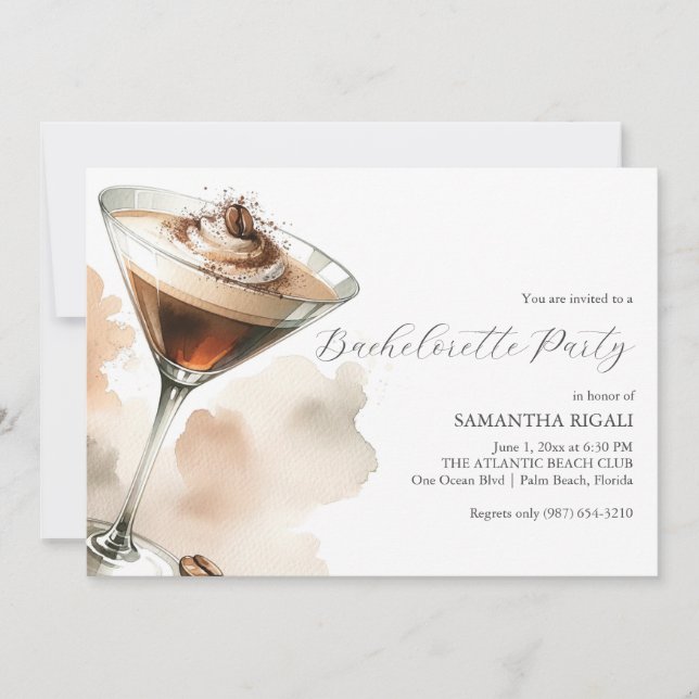 Inbjudan från Martini Vågrät Bachelorette Party (Framsida)