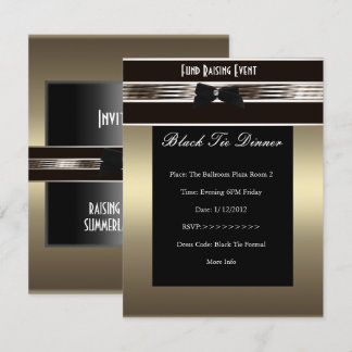 Inbjudan Fundraiser Formal Black Tie Bronze Pewter