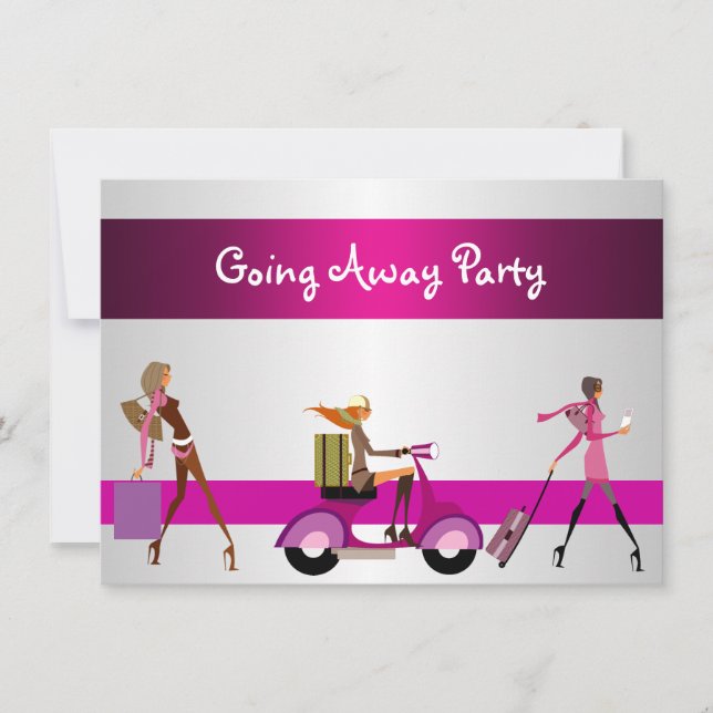 Inbjudan går ut Party Girls Bike Luggage Roligt (Framsida)