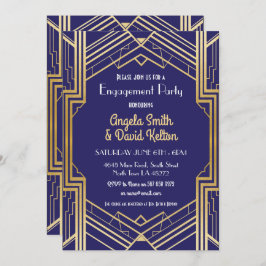 Inbjudan Gatsby 1920, marinkonsten Deco Förlovning