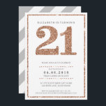 INBJUDAN glam 21 ro guld glitter<br><div class="desc">OBS! Effekten ro guld glitter är ett tryckt bild. En enkel, men ändå snyggt inbjudan till BIRTHDAY. Wow dina vänner och din familj med det här lilla numret;D-konfiguration som mall är det enkelt att lägga till egna uppgifter eller slått anpassningsknappen och du kan lägga till eller ändra text, typsnitt, storlekar...</div>