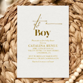 Inbjudan Glam Guld minimalistisk babyåda