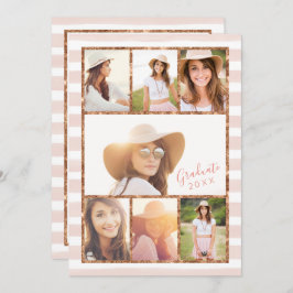 Inbjudan Glam Ro Guld Photo Collage Studenten