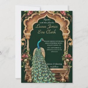 Inbjudan guld Burgundy Mehendi Henna Indian Bröllo