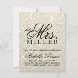 Inbjudan - guld- glitter Fab framtida Fru Möhippa