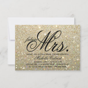 Inbjudan-Guld-Glitter Fab kommer att bli fru Möhip Inbjudningar