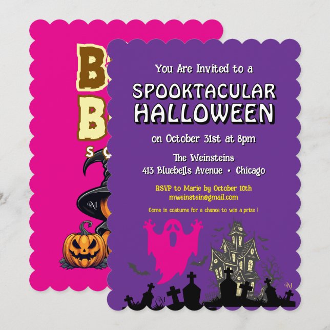 Inbjudan: HALLOWEEN Skräckinjagande #2 Inbjudningar (Fram/baksida)