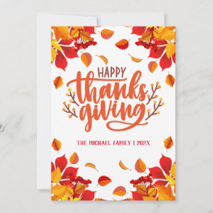 Inbjudan höst löv happy thanksgiving