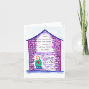 "Inbjudan" illustrerade på ett vackert sätt dikt k Kort