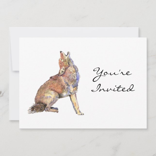 Inbjudan, inbjudan,,Coyote Animal, Wilderness Inbjudningar (Framsida)