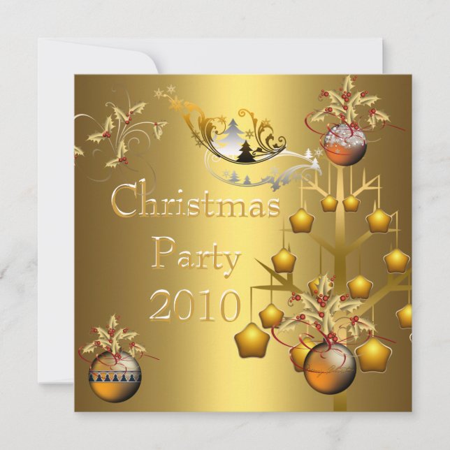Inbjudan Julfest Guld Xmas (Framsida)
