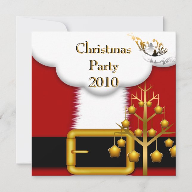 Inbjudan Julfest Tomtedräkt Röd  Xmas (Framsida)