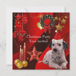Inbjudan Julfest Xmas Hund Hatt