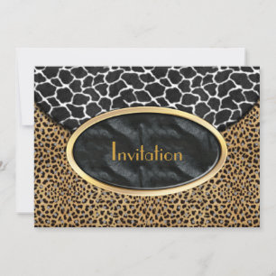 Inbjudan Leopard Svart Vit Ko Handväska