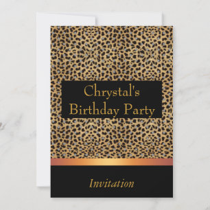 Inbjudan Leopardtryck Inbjudan Födelsedagsfirande