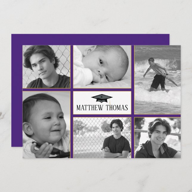 Inbjudan lila & Guld Studenten, projektionsyta 5 t (Fram/baksida)