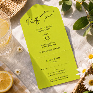 Inbjudan Lime Sommarfest Avrivbar RSVP-kort