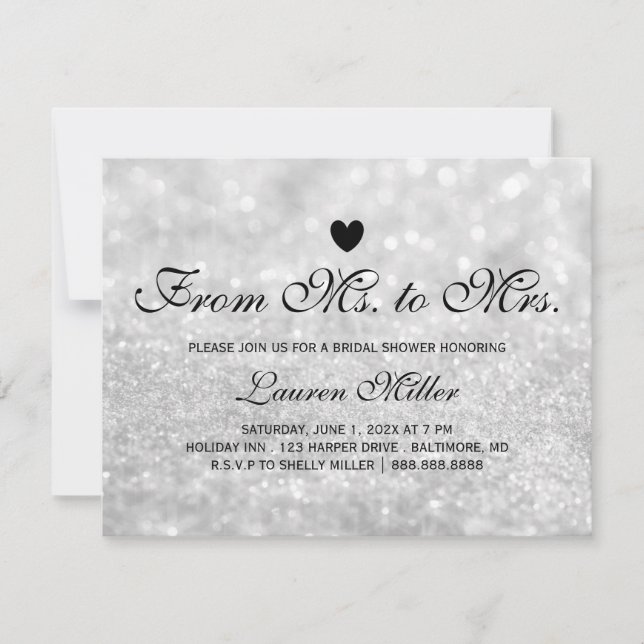 Inbjudan - Lit Silver Glit Fab Ms.Mrs Möhippa (Framsida)