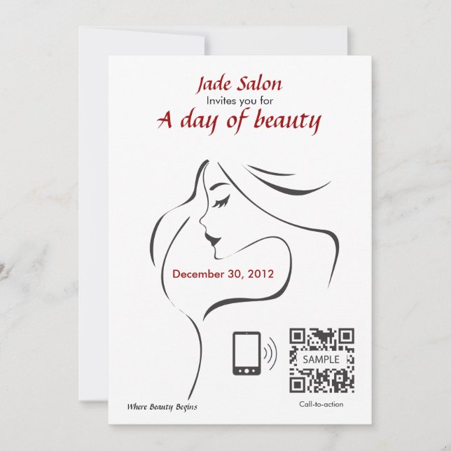 Inbjudan mall Hår Salong (Framsida)