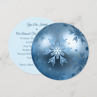 Inbjudan - Marinblå Snöflinga Ornament