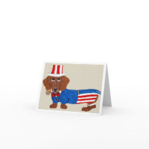 Inbjudan med Dachshund Uncle Sam