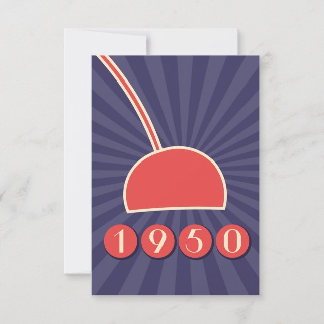 Inbjudan med en vintage på 1950 (Framsida)