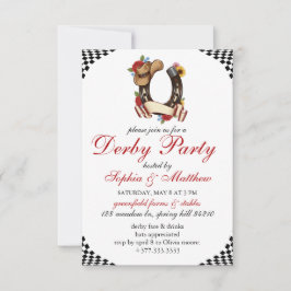 Inbjudan med tema Kentucky Derby-hästkapplöpning, 