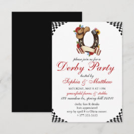 Inbjudan med tema Kentucky Derby-hästkapplöpning,