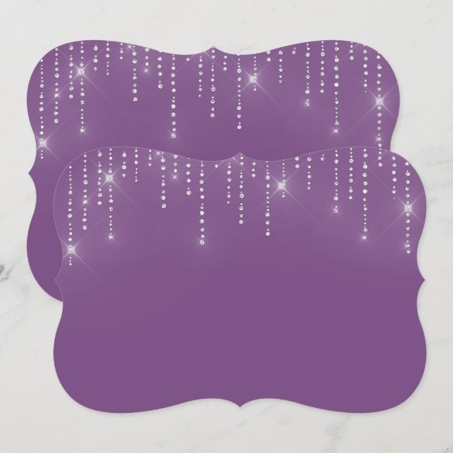 Inbjudan med tomt Glitter mönster (Fram/baksida)